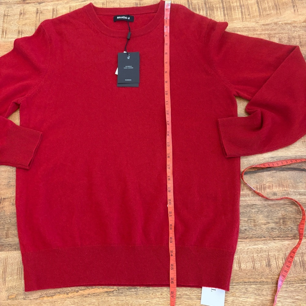 Naadam The Essential Sweater Mens M 100% Cashmere Crewneck Pullover Red NWT - Picture 10 of 10